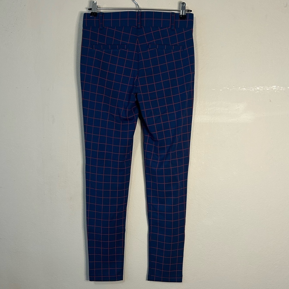 Betabrand Blue and Red Windowpane Pant - Picture 3 of 5